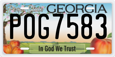GA license plate POG7583