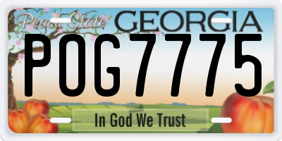 GA license plate POG7775