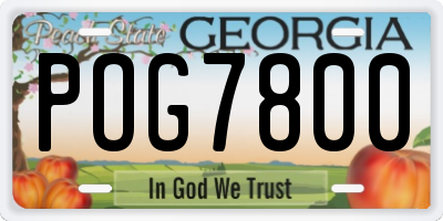 GA license plate POG7800