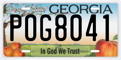 GA license plate POG8041