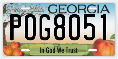 GA license plate POG8051