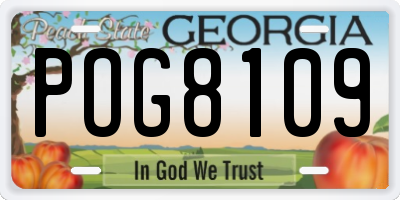 GA license plate POG8109