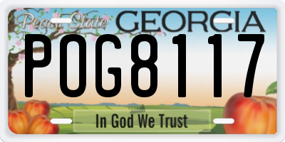 GA license plate POG8117