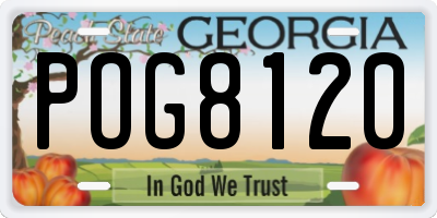 GA license plate POG8120