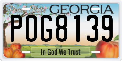GA license plate POG8139