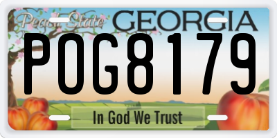GA license plate POG8179