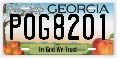 GA license plate POG8201