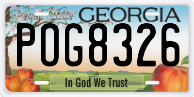 GA license plate POG8326