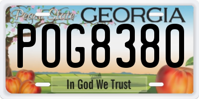 GA license plate POG8380