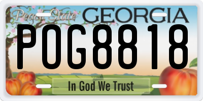 GA license plate POG8818