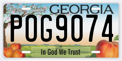 GA license plate POG9074