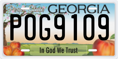 GA license plate POG9109