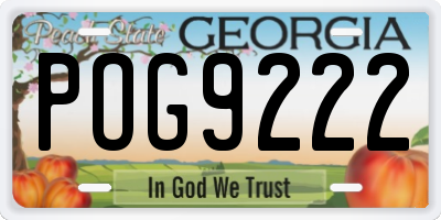 GA license plate POG9222