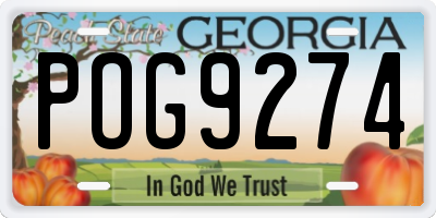 GA license plate POG9274