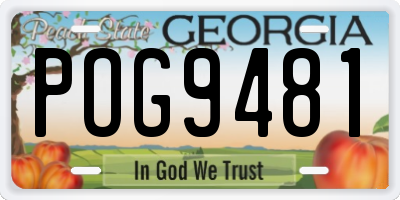GA license plate POG9481