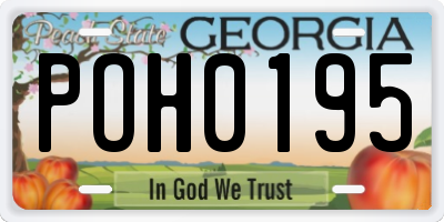 GA license plate POH0195