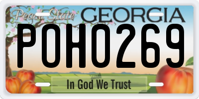 GA license plate POH0269