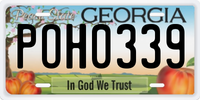 GA license plate POH0339