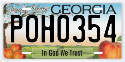 GA license plate POH0354
