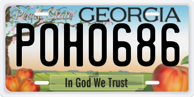 GA license plate POH0686