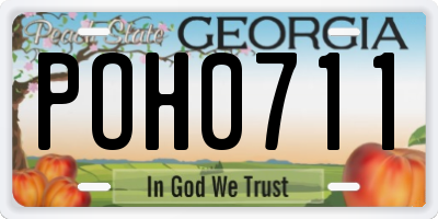 GA license plate POH0711