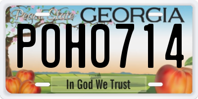 GA license plate POH0714
