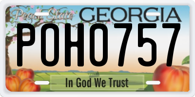 GA license plate POH0757