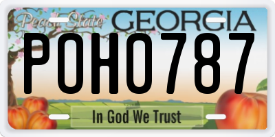 GA license plate POH0787