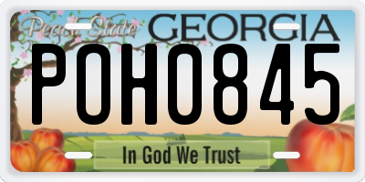 GA license plate POH0845