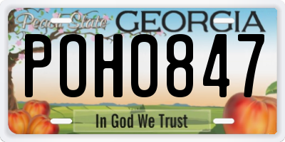 GA license plate POH0847
