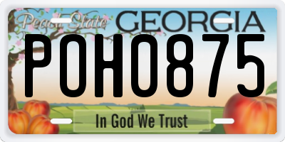 GA license plate POH0875