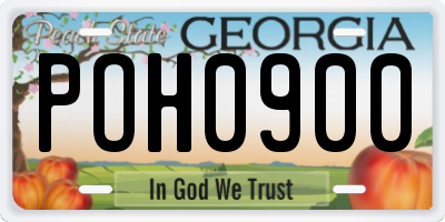 GA license plate POH0900
