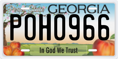 GA license plate POH0966
