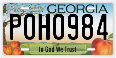 GA license plate POH0984
