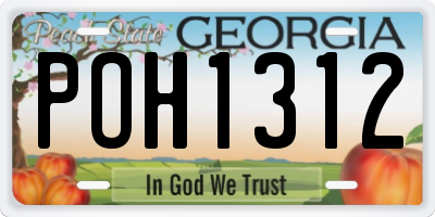 GA license plate POH1312