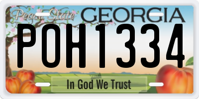 GA license plate POH1334