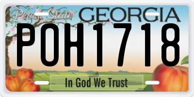 GA license plate POH1718
