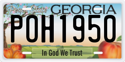 GA license plate POH1950