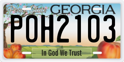 GA license plate POH2103