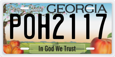 GA license plate POH2117