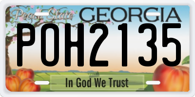 GA license plate POH2135