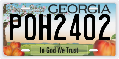 GA license plate POH2402