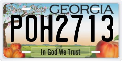 GA license plate POH2713