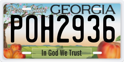 GA license plate POH2936