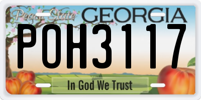 GA license plate POH3117