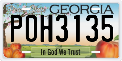 GA license plate POH3135