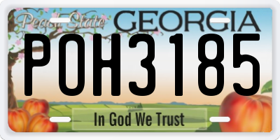 GA license plate POH3185