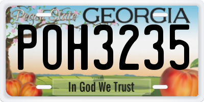 GA license plate POH3235