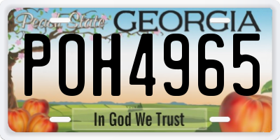 GA license plate POH4965