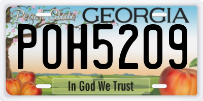 GA license plate POH5209